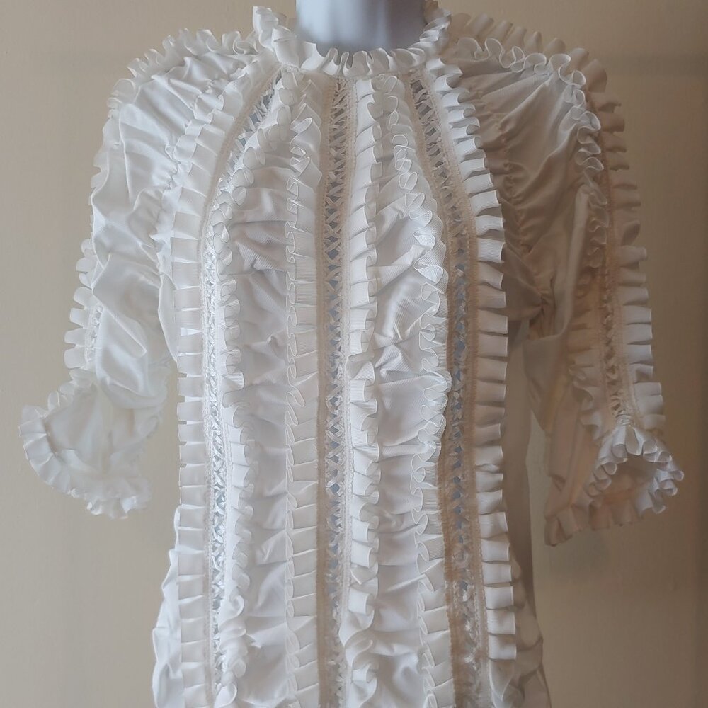Women's White Ribbon Blouse